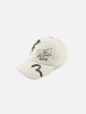 Evisu Hand-drawn style Brand Motif Cap in Cream Color